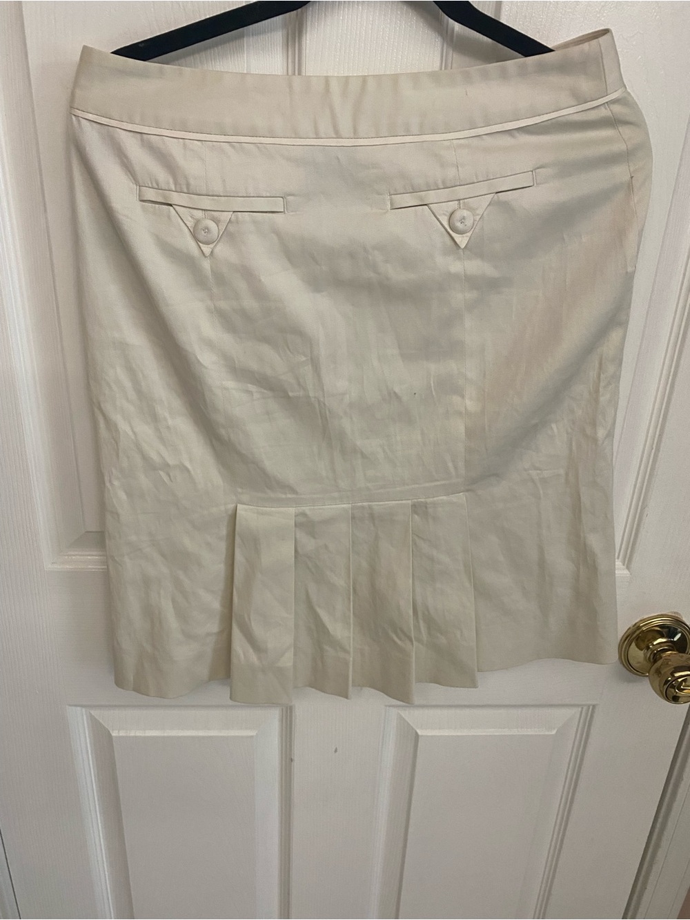Marc by Marc Jacobs White Pencil Skirt with Black Label Detail